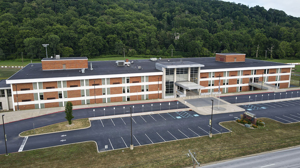 Drone Photo of John Marshall High School in Glen Dale, WV